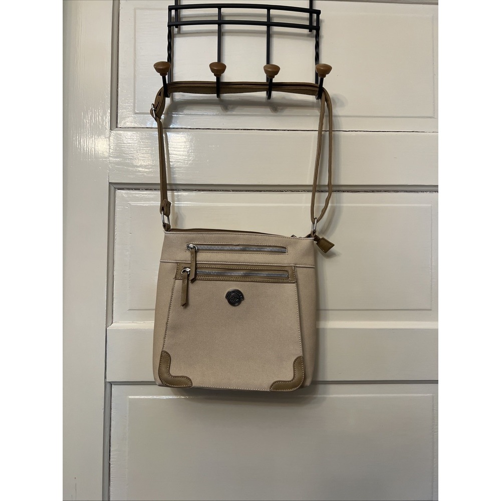 White mountain Faux Canvas Purse Pockets Galore Luxury Dup Crossbody Shoulder